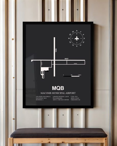 Frame color options for Macomb Municipal Airport Wall Art