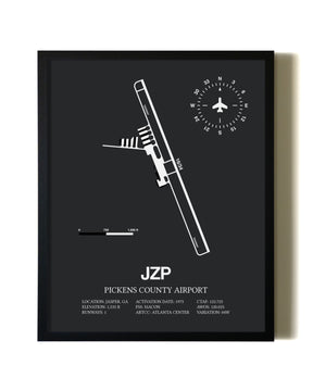 Unframed Pickens County Airport map print poster