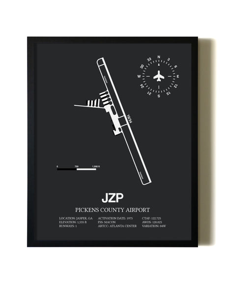 Unframed Pickens County Airport map print poster