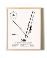 W H 'Bud' Barron Airport framed wall art in white frame