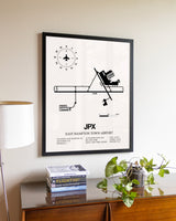 East Hampton Town Airport aviation wall décor in black wood frame