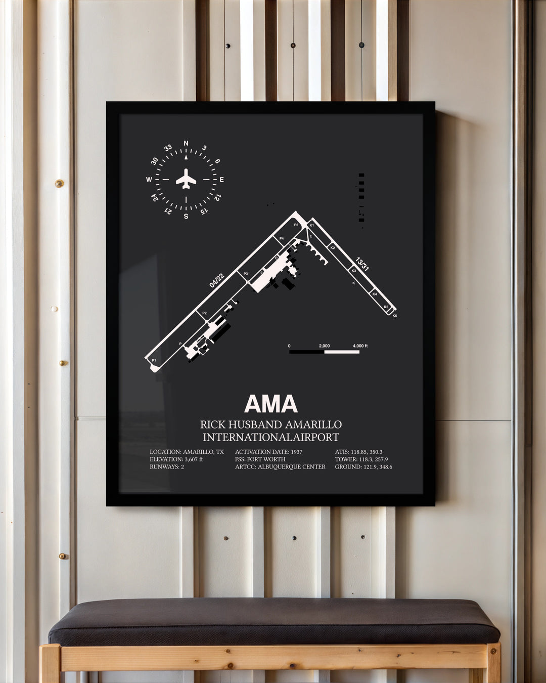 Frame color options for Rick Husband Amarillo International Airport Wall Art