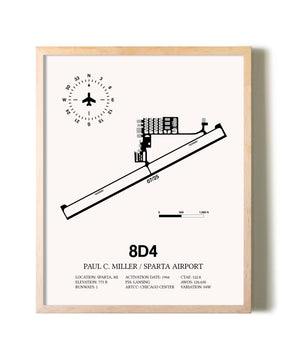 Paul C Miller/Sparta Airport framed wall art in white frame