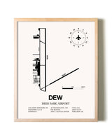 Deer Park Airport framed wall art in white frame