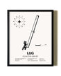 Framed Ellington Airport wall art poster in black frame