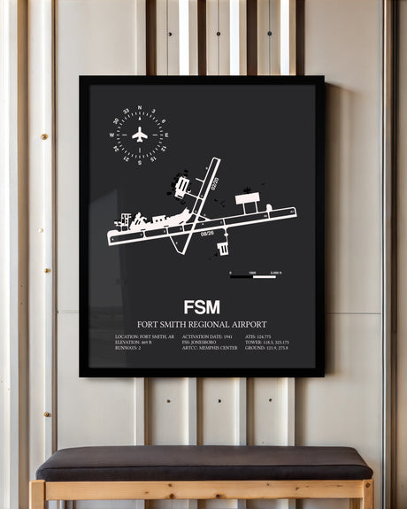 Frame color options for Fort Smith Regional Airport Wall Art