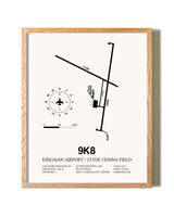 Kingman Airport / Clyde Cessna Field framed print in natural wood frame