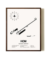 Homer Airport aviation print in walnut frame