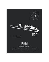 Gray Framed Ramona Airport layout wall art poster