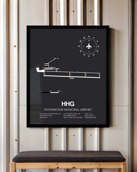 Frame color options for Huntington Municipal Airport Wall Art
