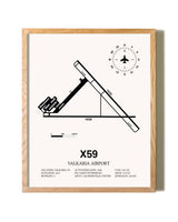Valkaria Airport framed print in natural wood frame