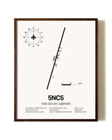 The Duchy Airport aviation print in walnut frame