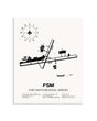 Gray Fort Smith Regional Airport framed poster displayed in an airplane hangar