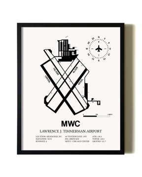 Framed Lawrence J. Timmerman Airport wall art poster in black frame