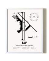 Sebring Regional Airport airport map poster in oak frame