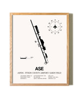 Aspen-Pitkin County Airport / Sardy Field framed print in natural wood frame