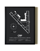 Unframed Corpus Christi International Airport map print poster
