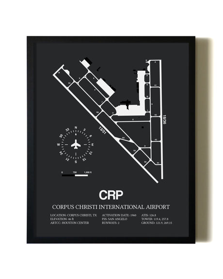 Unframed Corpus Christi International Airport map print poster