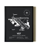 Unframed North Las Vegas Airport map print poster