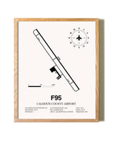 Calhoun County Airport framed print in natural wood frame