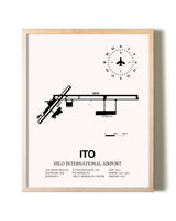 Hilo International Airport framed wall art in white frame