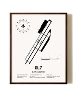 Jean Airport aviation print in walnut frame