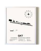 Gatlinburg-Pigeon Forge Airport airport map poster in oak frame
