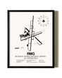 Framed Richard B. Russell Regional Airport - J.H. Towers Field wall art poster in black frame