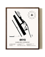 Harris Hill Gliderport aviation print in walnut frame