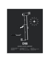 Gray Framed Romeo State Airport layout wall art poster