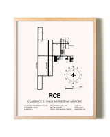 Clarence E. Page Municipal Airport framed wall art in white frame