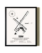 Framed Sheboygan County Memorial International Airport wall art poster in black frame