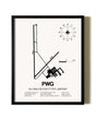 Framed McGregor Executive Airport wall art poster in black frame