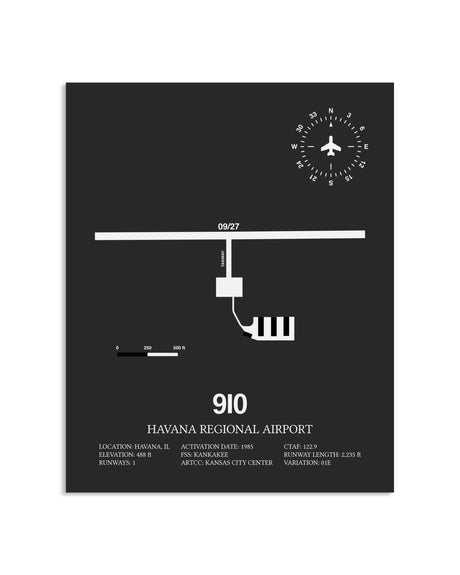 Gray Framed Havana Regional Airport layout wall art poster