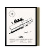 Framed Gwinnett County Airport-Briscoe Field wall art poster in black frame