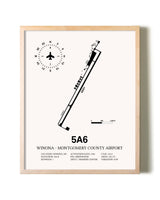 Winona - Montgomery County Airport framed wall art in white frame