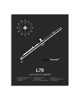 Gray Framed Agua Dulce Airport layout wall art poster