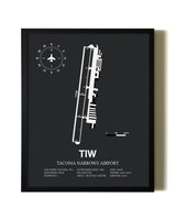 Unframed Tacoma Narrows Airport map print poster