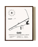 Northeast Alabama Regional Airport aviation print in walnut frame