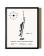 Framed Concord-Padgett Regional Airport wall art poster in black frame