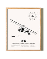 Thomaston-Upson County Airport framed print in natural wood frame