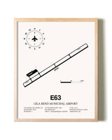 Gila Bend Municipal Airport framed wall art in white frame