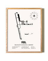 Red Bluff Municipal Airport framed print in natural wood frame