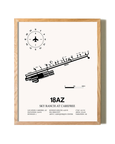 Sky Ranch at Carefree framed print in natural wood frame