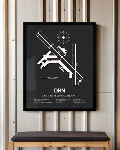 Frame color options for Dothan Regional Airport Wall Art