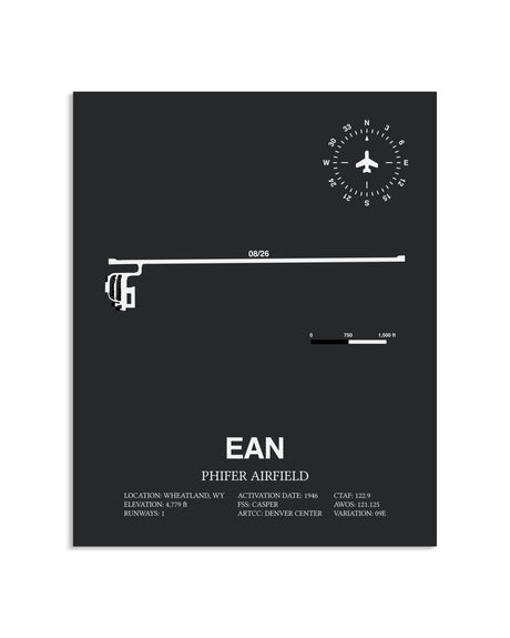 Gray Framed Phifer Airfield layout wall art poster