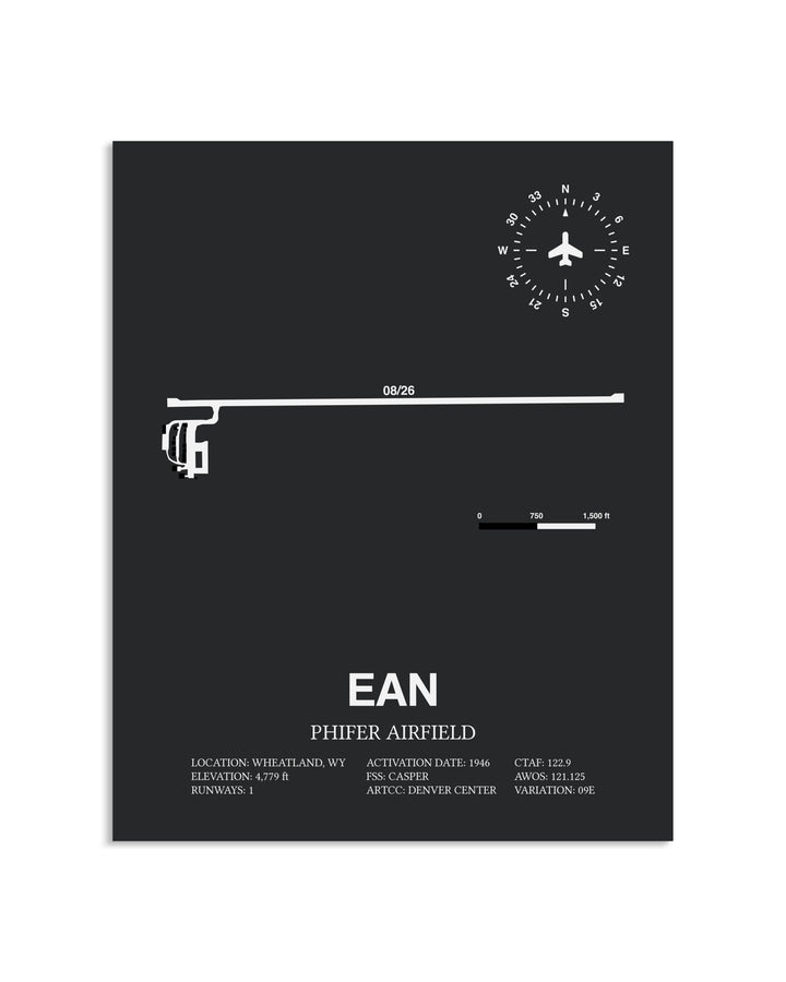 Gray Framed Phifer Airfield layout wall art poster