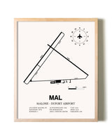 Malone-Dufort Airport framed wall art in white frame