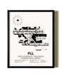 Framed Fort Lauderdale / Hollywood International Airport wall art poster in black frame