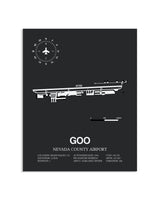 Gray Framed Nevada County Airport layout wall art poster